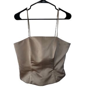 Vintage Alexia Designs Gold Zip Up Spaghetti Strap Corset Top